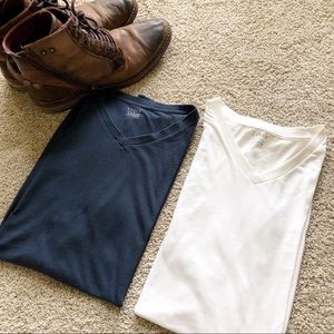 2 J Crew Men’s V Neck t shirt bundle size large